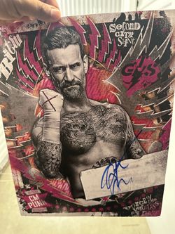 WWE CM PUNK Poster Signed