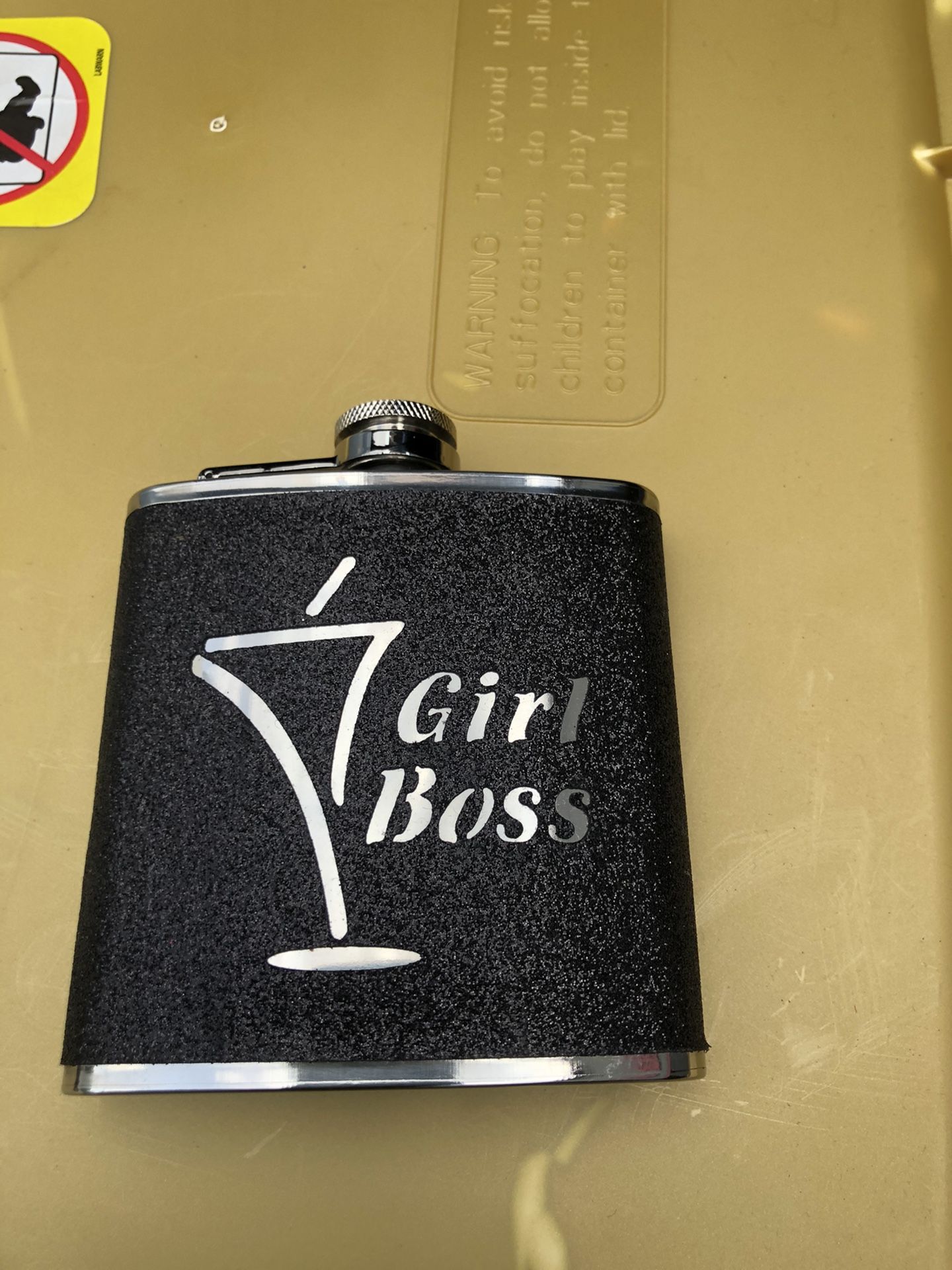 Girl Boss Hip Flask, black
