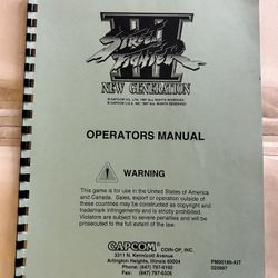 Street Fighter New Generation Arcade Manual 