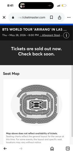 BTS VEGAS CONCERT TICKETS . SECTION 334