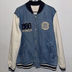 Men’s large pacsun varsity jean jacket 