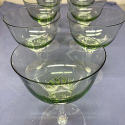 Green Sasaski Wine Glasses - 7 Wedding Glasses