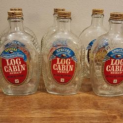 Old 1976 Log Cabin Syrup Bottles