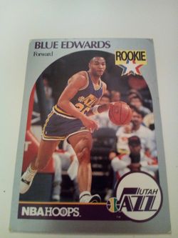 Vintage 1990 nba hoops basketball/ blue Edwards/ rookie/ Utah jazz / card # 288