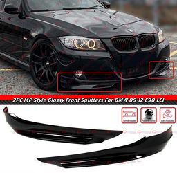 09-12 BMW E90 Gloss Black Front Bumper Splitters