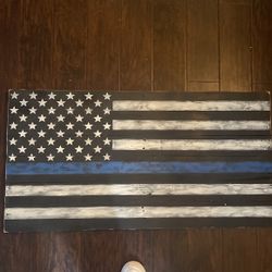 Made From Wood Law Enforcement Flag 