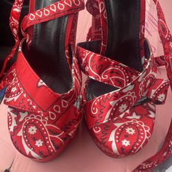 Red Bandana Heels