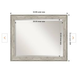 Wall Mirror with Grey Wood Frame