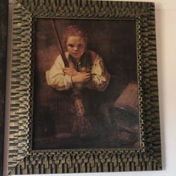 Girl wth a broom by Rembrandt