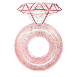Glitter Rose Gold Diamond Ring Pool Float - Perfect For Bachelorette Party