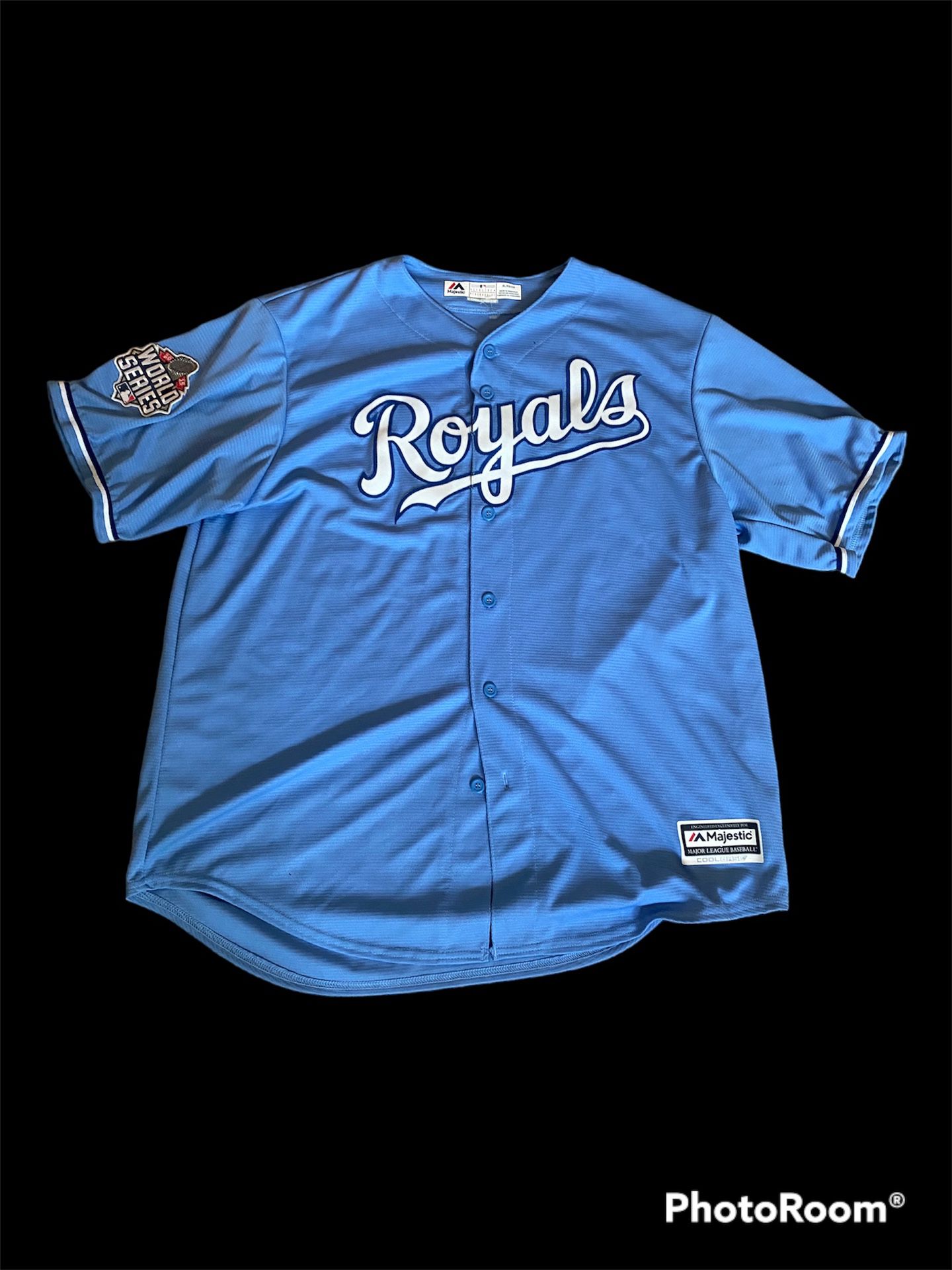 Royals Blank Light Blue Alternate 1 Cool Base W/2015 World Series