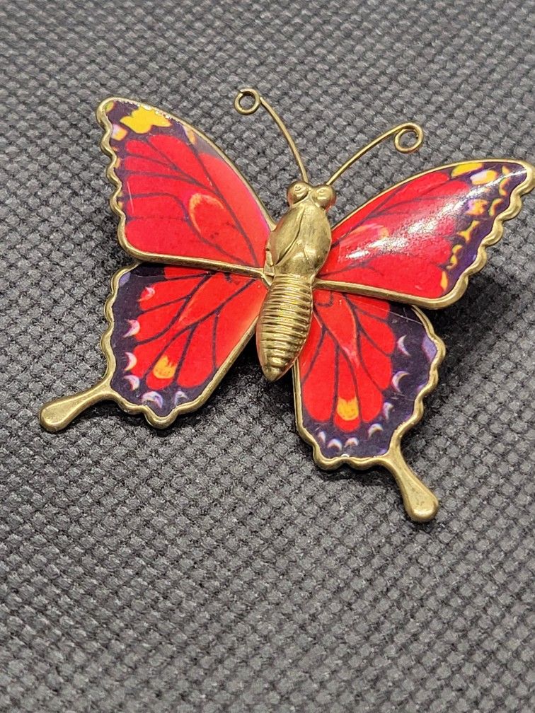 Red Butterfly Brooch