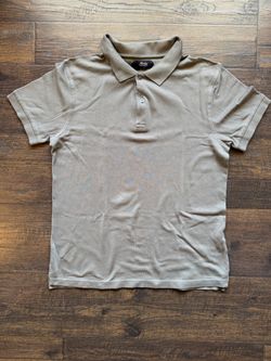 Aurelien Men's M Medium Taupe Cotton Pique Smart Luxury Polo (MSRP $105)