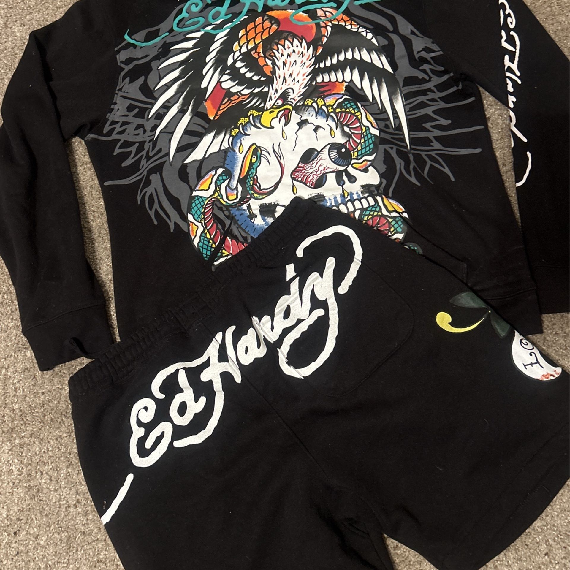 Ed hardy Hoody And Shorts Set Size Medium