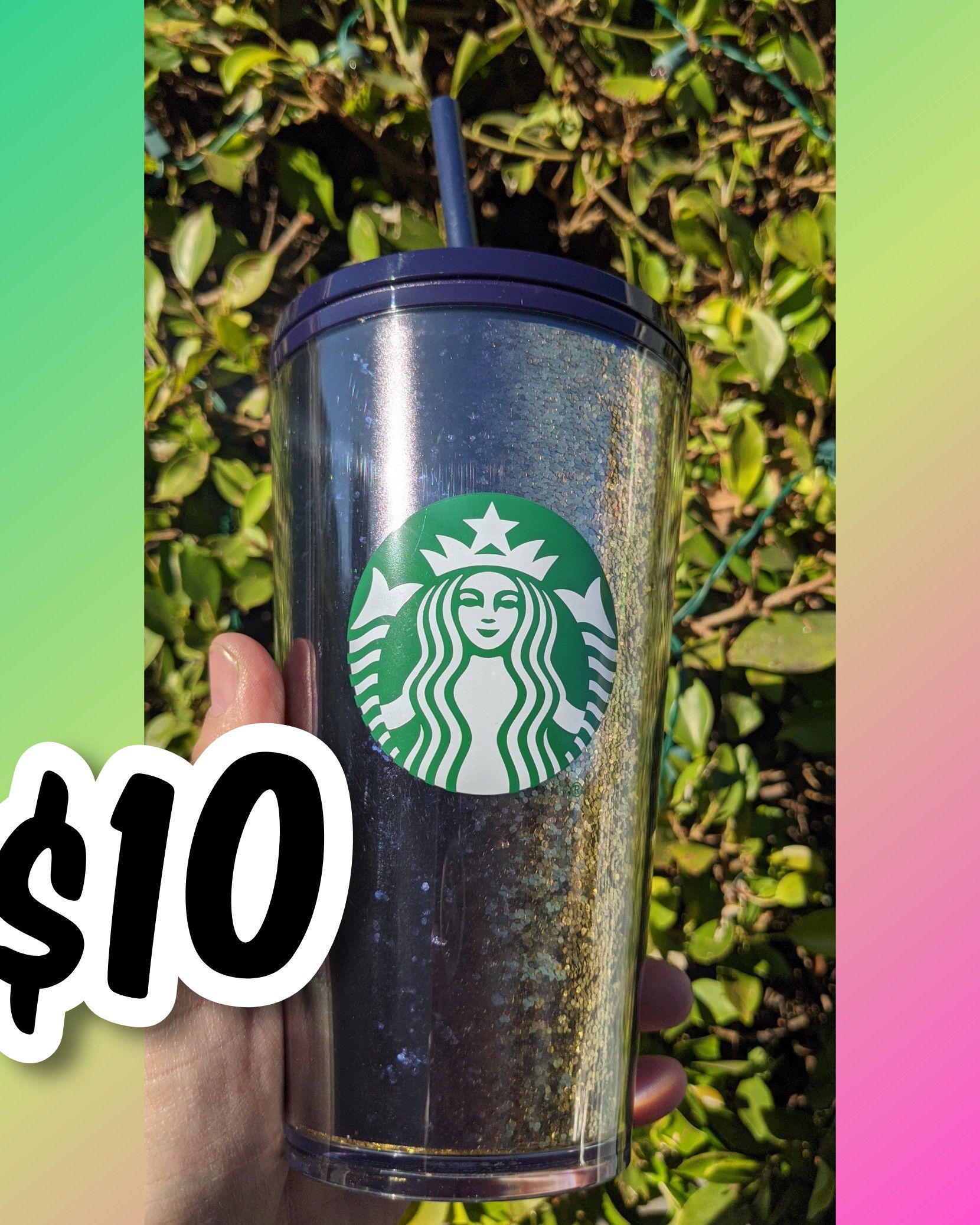 2020 Winter New Starbucks blue/gold glitter cup