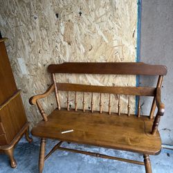 Solid Maple Colonial Style Deacon's Bench, Ethan Allen Heirloom Collection