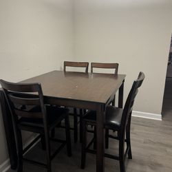 Wood Table With 4 Chairs ( Moving Sale)