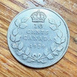1929 Canada 10 cents - Rare Silver Coin - Collectors Choice
