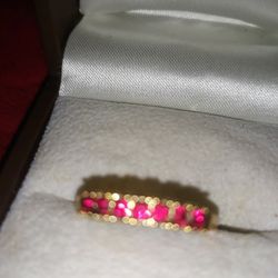 Women's Fashion Red Gem Stone Ring