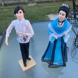 Vintage Pair of Alto Dolls" or "Filipiniana Heritage Dolls"