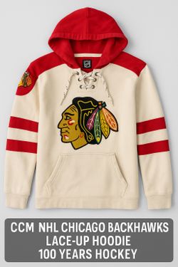 Official CCM NHL Chicago Blackhawks Hoodie XL – 100 Years Vintage
