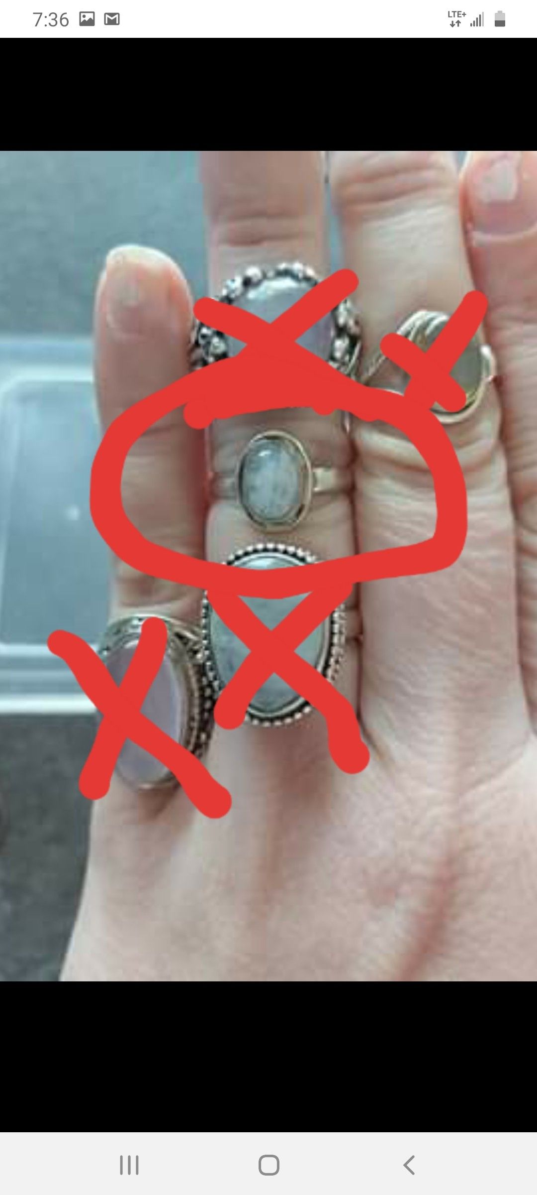 Sterling silver moonstone ring