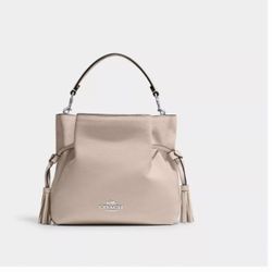 Coach Leather Shoulder Bag with Tassel Detail