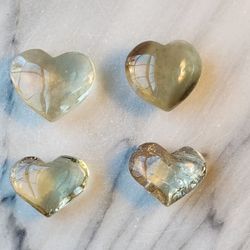 A Set Of Four Citrine Hearts Quartz Crystal- $15 A Set 