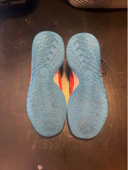 Nike Kyrie Flytrap 5 in the "Habanero Red Blue Hero" colorway