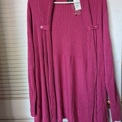 United States Sweaters Draped Cardigan Sweater Fuchsia Pink Size 1X NWT