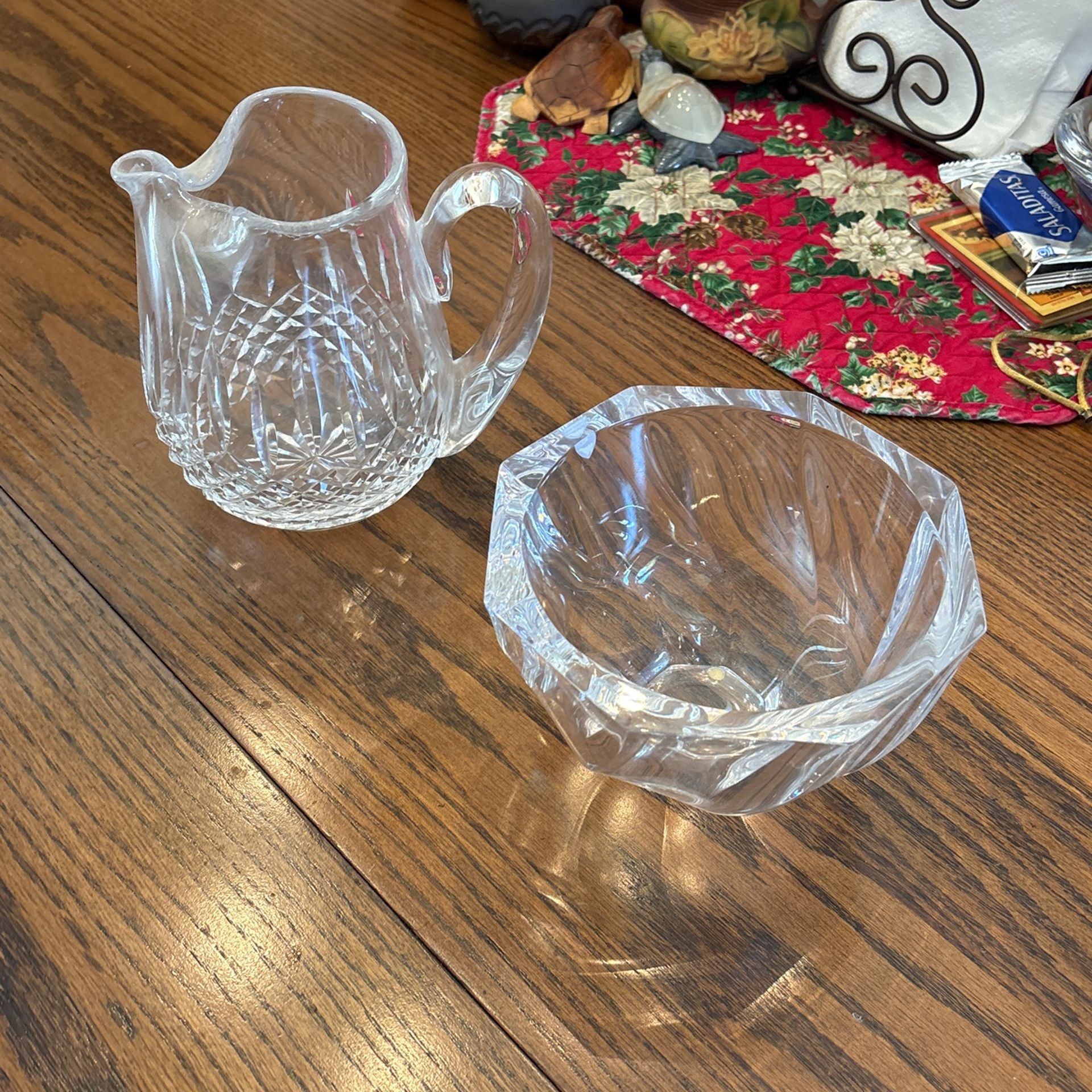 Crystal Pitcher And Bowl