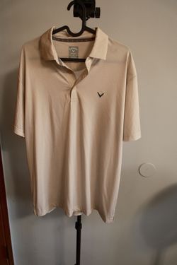 Callaway Opti-Dri Golf Polo Shirt - Beige Geometric - Size Medium