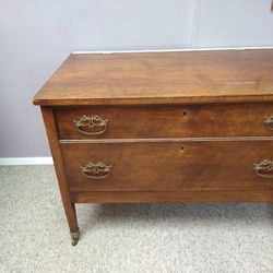 Antique  Small Oak Dresser, 2 Drawers