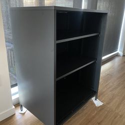 Black Metal Cabinet With Adjustable Shelves
