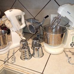 Vintage Bundle Mixers And Cheese Grinder Sets