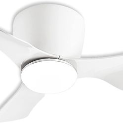 Ceiling Fan with Lights Remote Control, 22 lnch Small Ceiling Fan with Light 3 Reversible Blades, Low Profile Ceiling Fan for Kitchen Bedroom Dining r