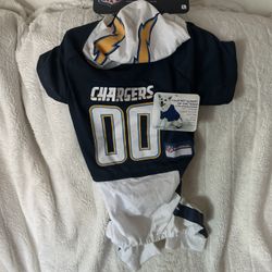 LA Chargers Pet Wear Onesie large NWT