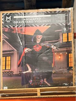 Member's Mark 9 ft Animated Graveyard Violinist Halloween Decor Brand New In Box