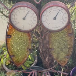Owl-Temperature Thermometer  Garden Stake