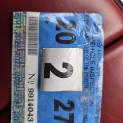 New Jersey Inspection Sticker 