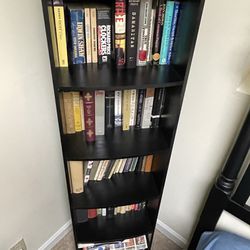 Dark brown 5 shelf bookcase