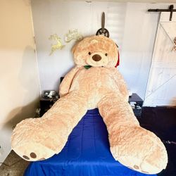 XXXXL Giant Teddy Bear 10 FT+ – Like New, Super Soft, Perfect Gift. Christmas Hat