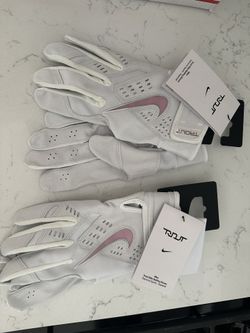 BRAND NEW! Nike Trout Elite 2.0 Batting Gloves Leather Iridescent White Size L
