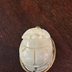 18k Ivory Scarab.  Beetle