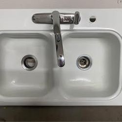 PORCELAIN ENAMEL double sink