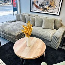🌟New ♠️$10 Down Payment Finance ▪️▪️ Lindyn Gray Velvet 2 Piece Sectional with Chaise 