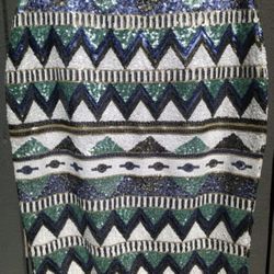 Pretty Tribal Style Sequins Skirt Pencil Skirt