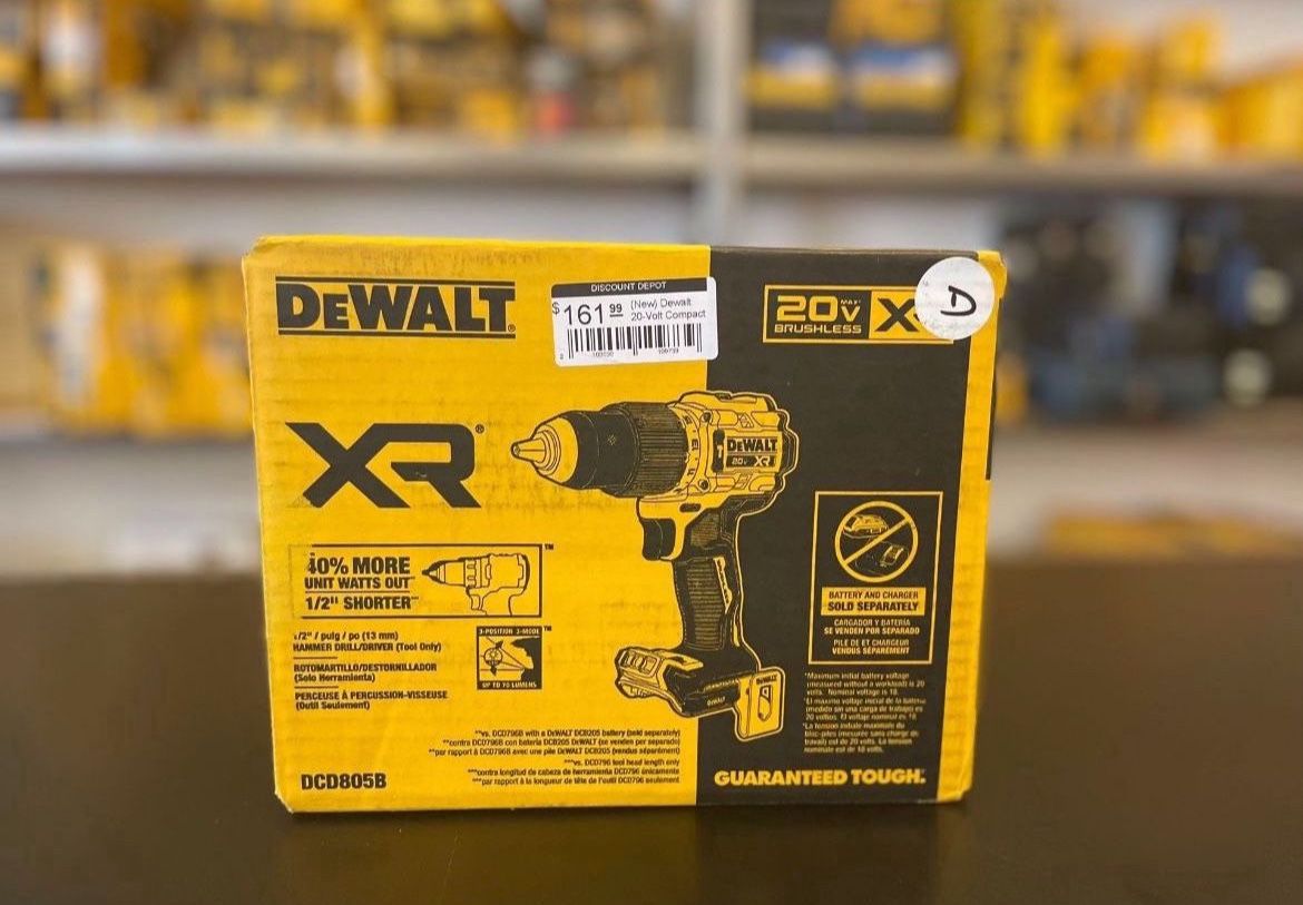 DEWALT XR 1/2” Hammer Drill/ Driver (TOOL ONLY)….DCD805B