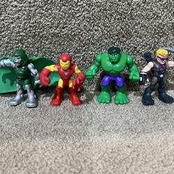Marvel Imaginext Hulk & Dr Doom & Ironman & Hawkeye lot of 4 Avengers Heroes