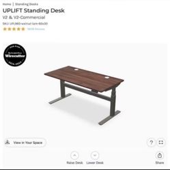 UPLIFT Desk V2- Commercial Desk Industrial C-Frame w/ Crossbar & Walnut Laminate 60x30 (5ft)